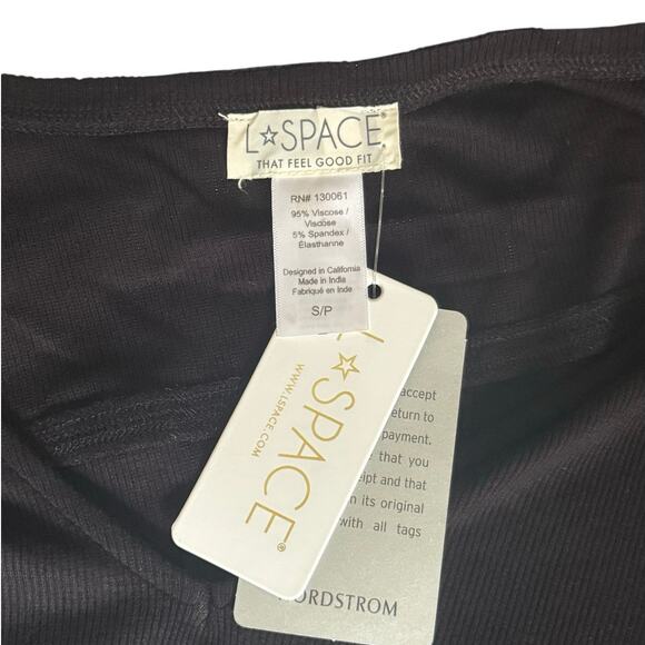 NWT! L*Space Robyn Ribbed Black Midi Stretchy Tank Dress - Size Small - Picture 11 of 11